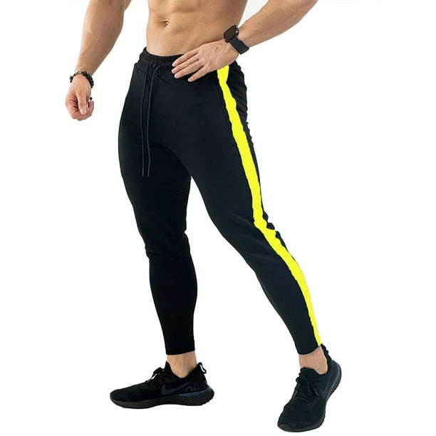 Mens Athletic Pants Closed-Bottom Slim Fit Solid Workout Fitness Jogger Casual Sweatpants Trousers 